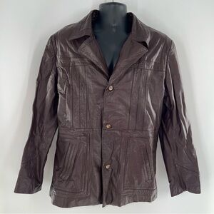 Leather Deb’s Vintage Men's Dark Chocolate Brown Leather Jacket Size 44